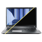 Voor en na van een laptopreparatie - Eén zijde beschadigd, één zijde gerepareerd (voor en na) - Laptopreparatie, schermreparatie, Spectrum service."